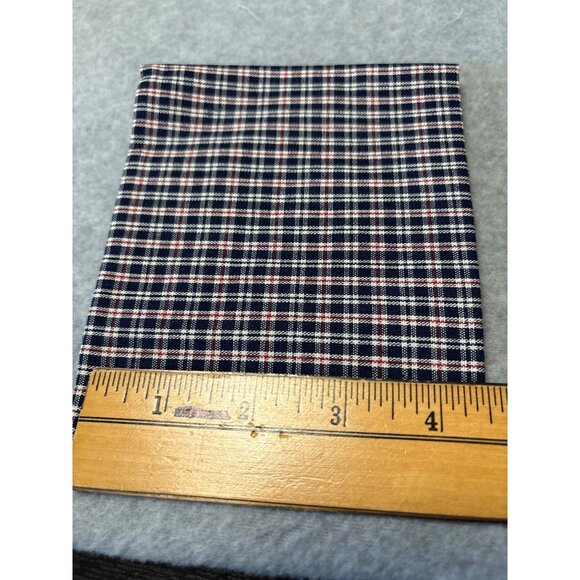 Plaid Cotton Fabric Fat Quarter 18" x 22" Navy Blue & Red Craft Quilting Materia - Picture 2 of 4